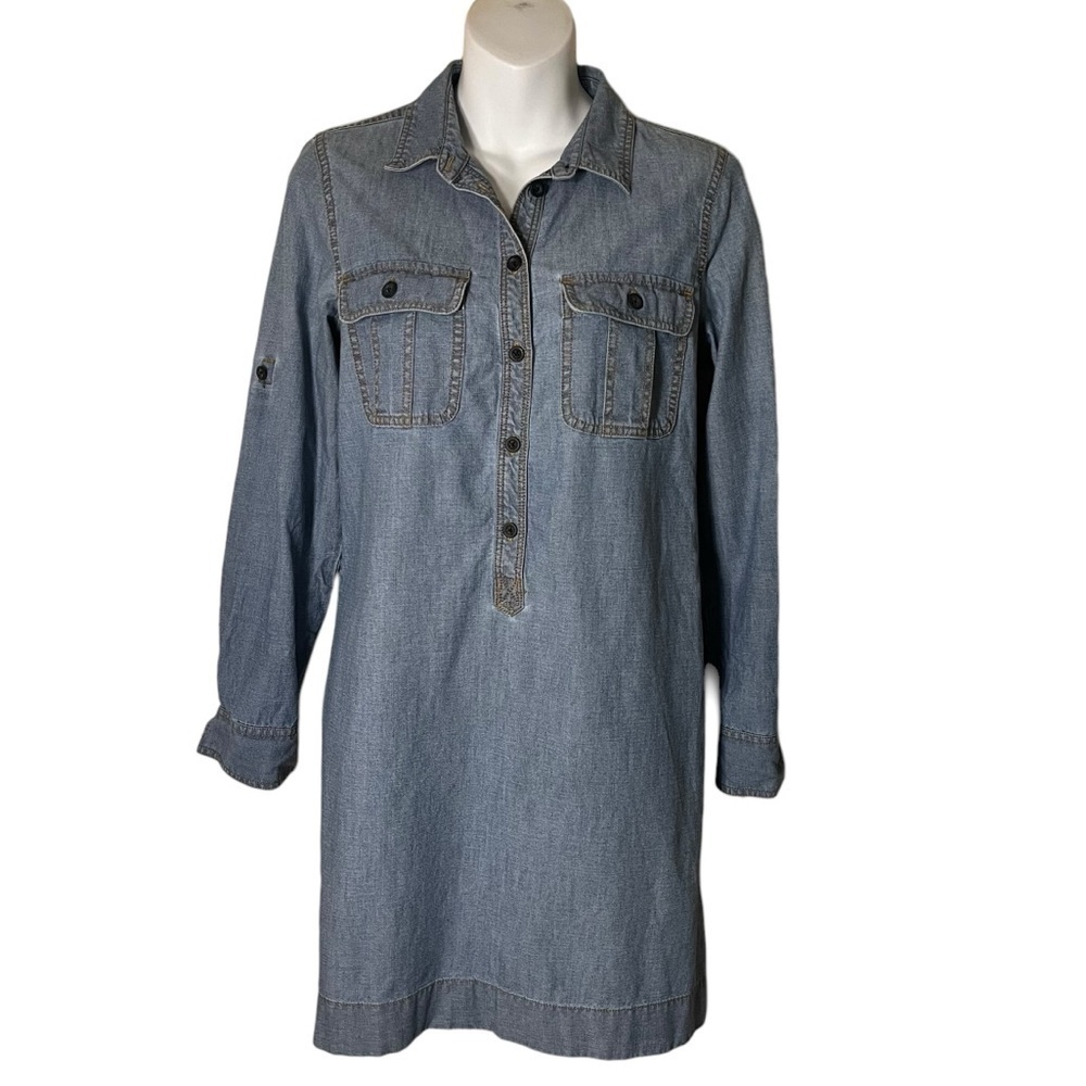 J. Crew Denim 100% Cotton Button Front Shirt Dress Size S